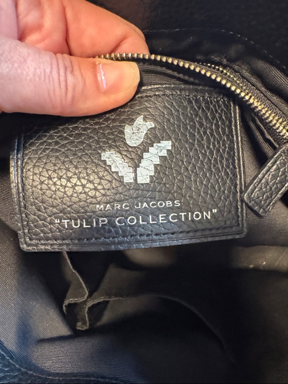 Marc Jacobs Rare Tulip Collection Black Leather Satchel Bag with Strap in EUC - Picture 6 of 12